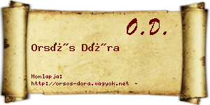 Orsós Dóra névjegykártya